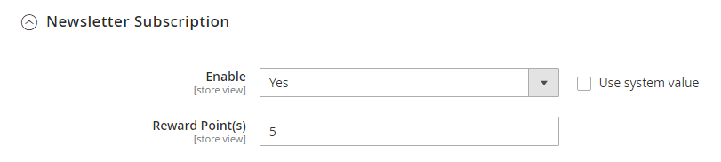 Allow customers to earn rewards for newsletter subscriptions