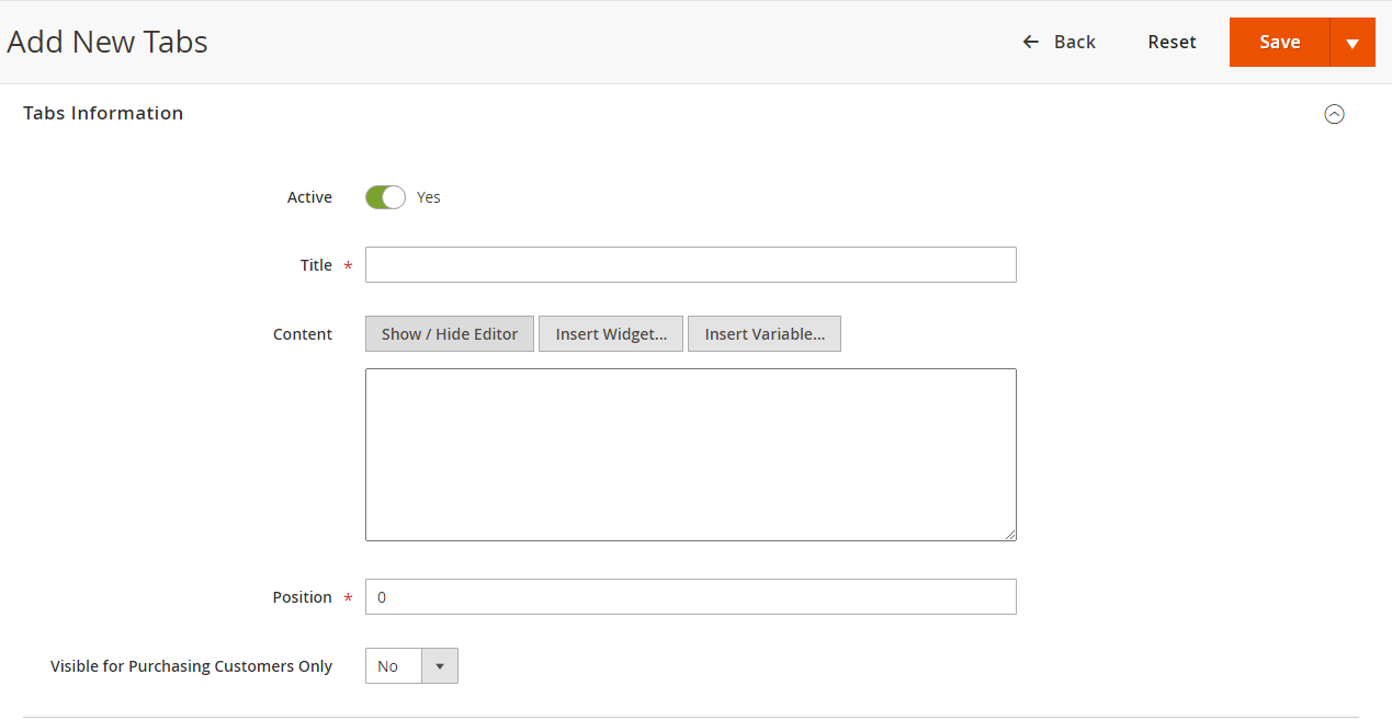 Add Custom Tabs