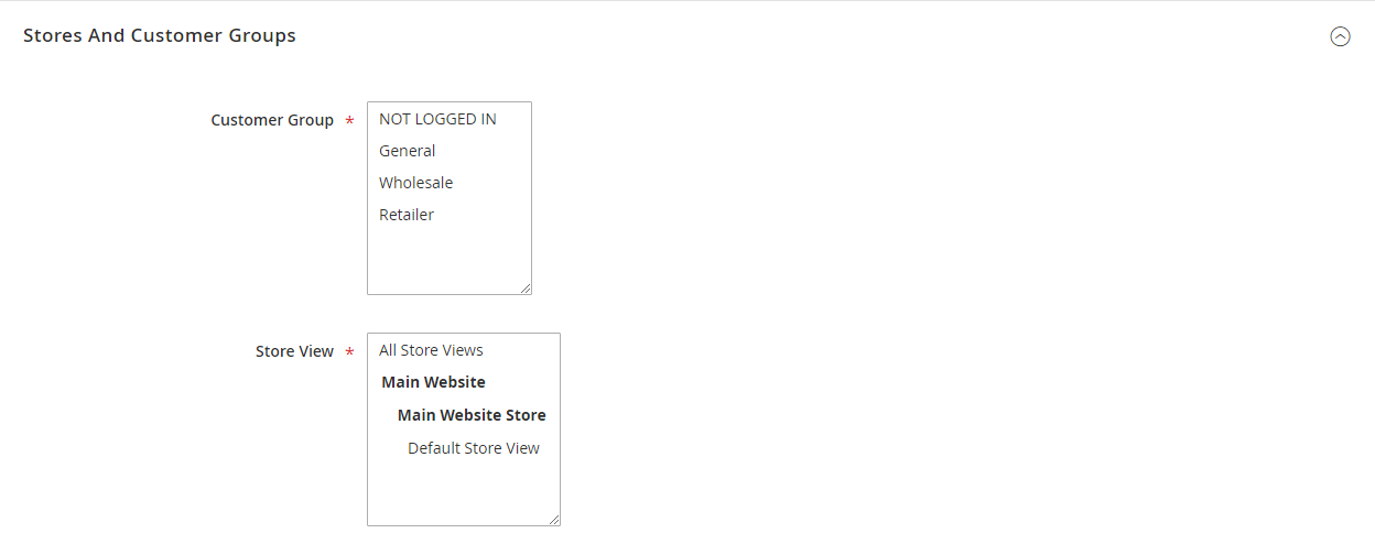 Configure Tabs for Customer Groups and StoreView