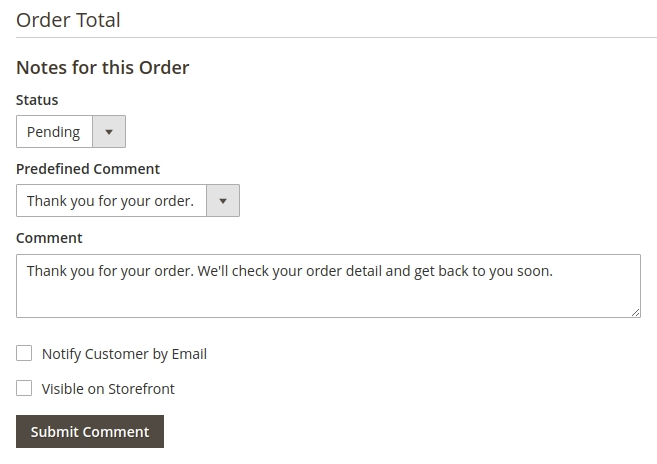 Manage Predefined order comments easily