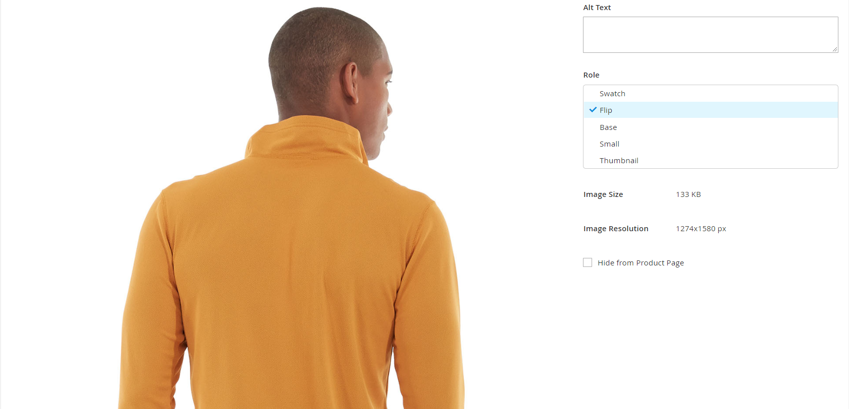 Manually set the flip image in the back-end