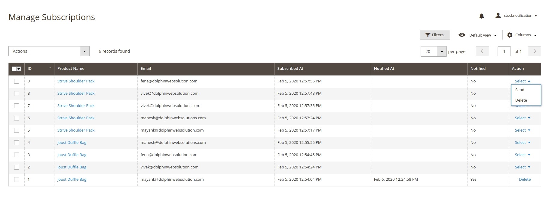 Manage Notifications