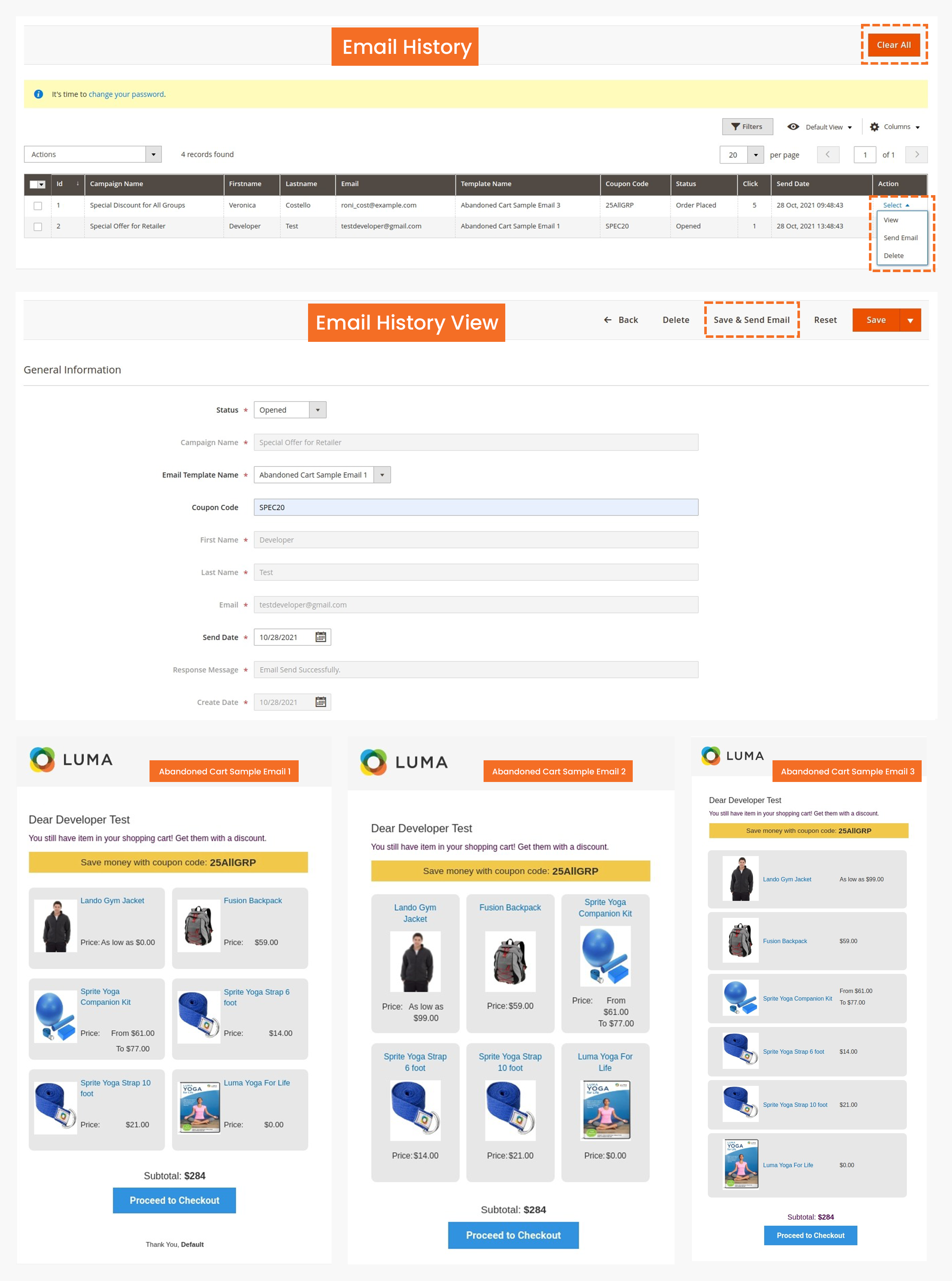 Manage Email History