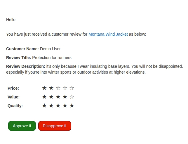 Approve/Disapprove from Email