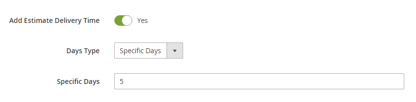 Estimated Delivery Time