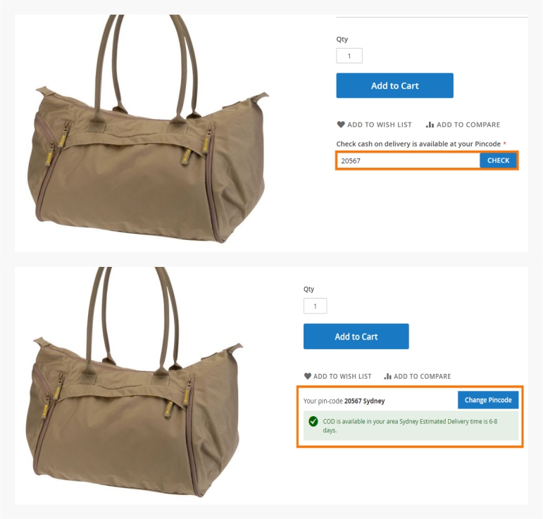 Delivery Availability Check on Frontend