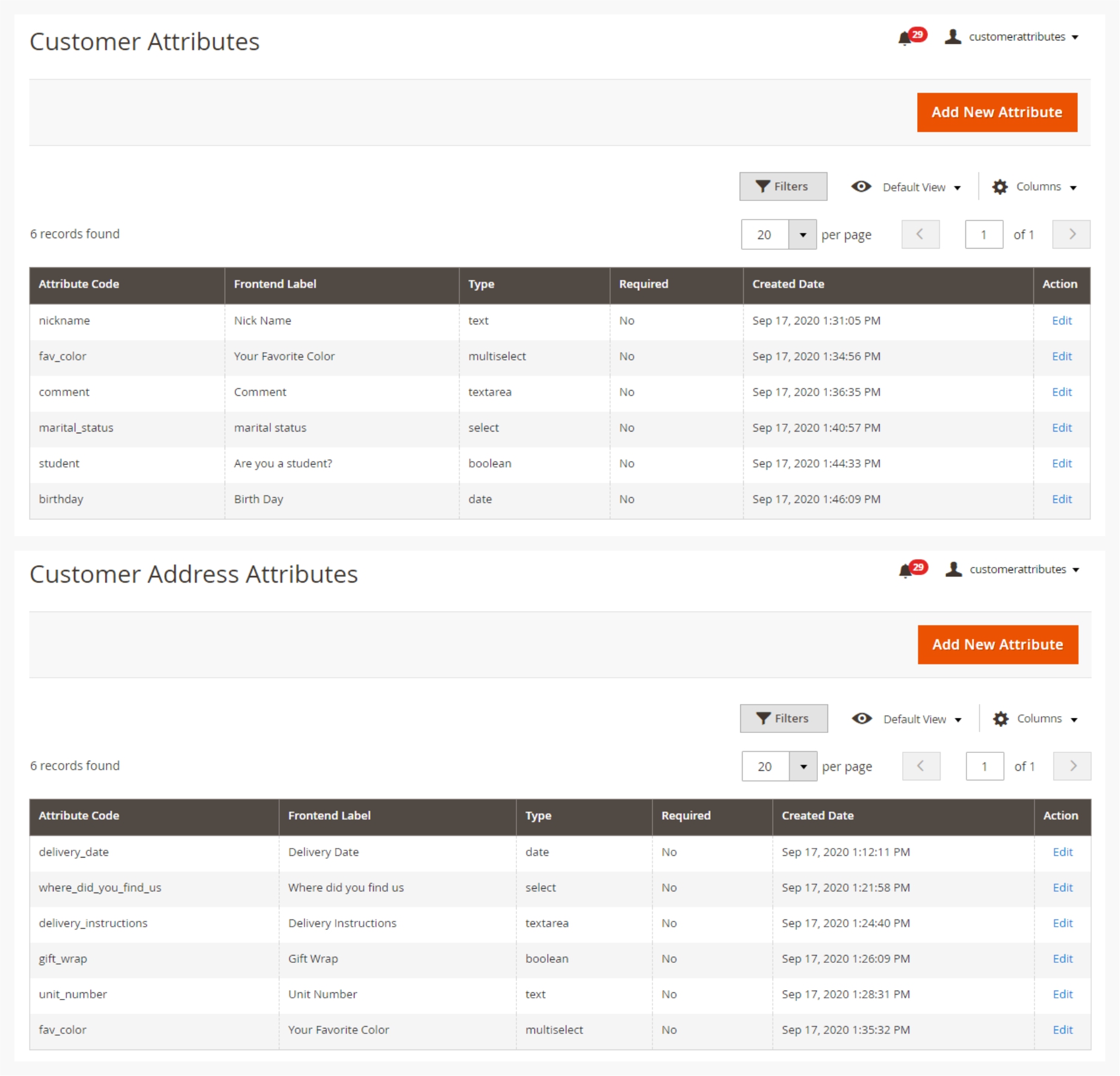 Manage Customer Attributes
