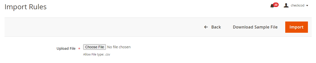 Import Check COD zipcode rules