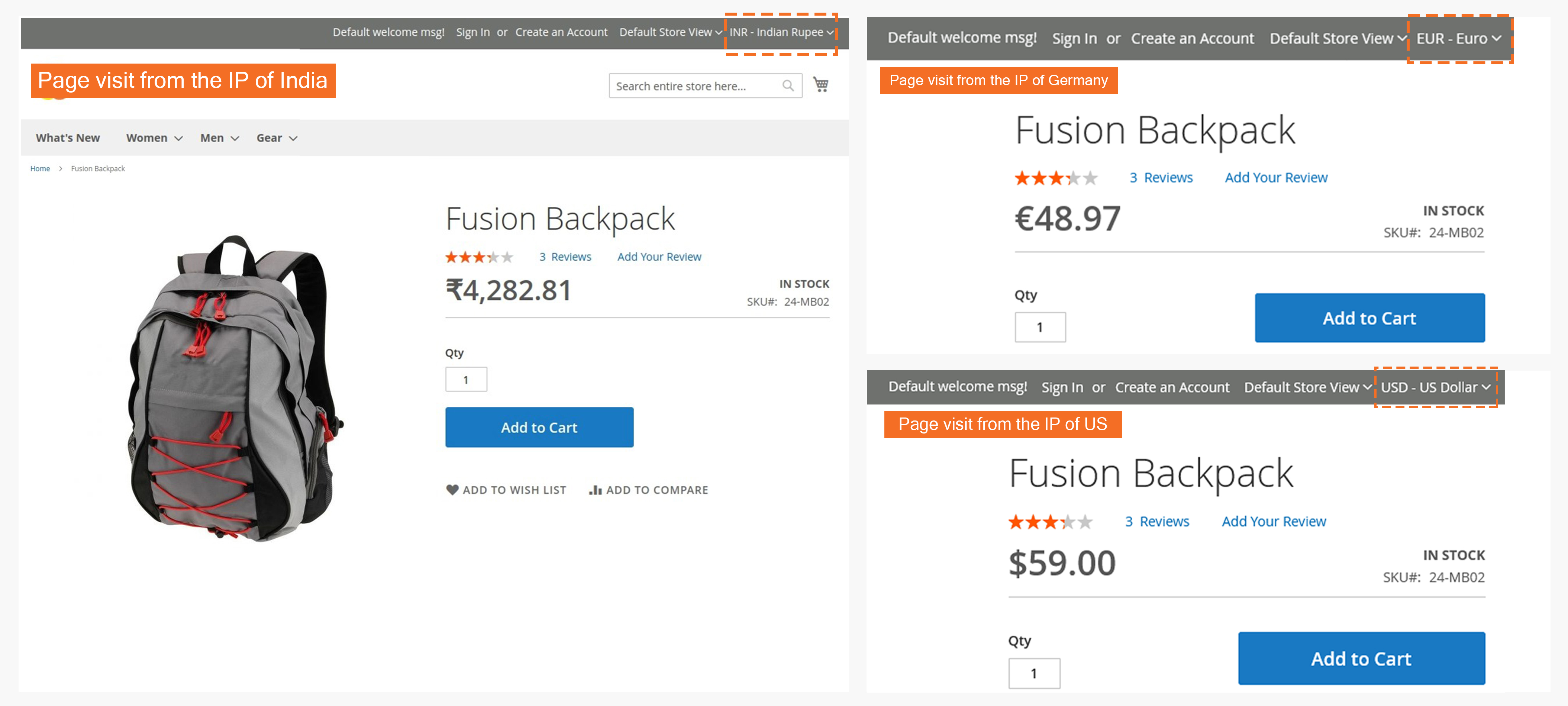 Currency auto switch