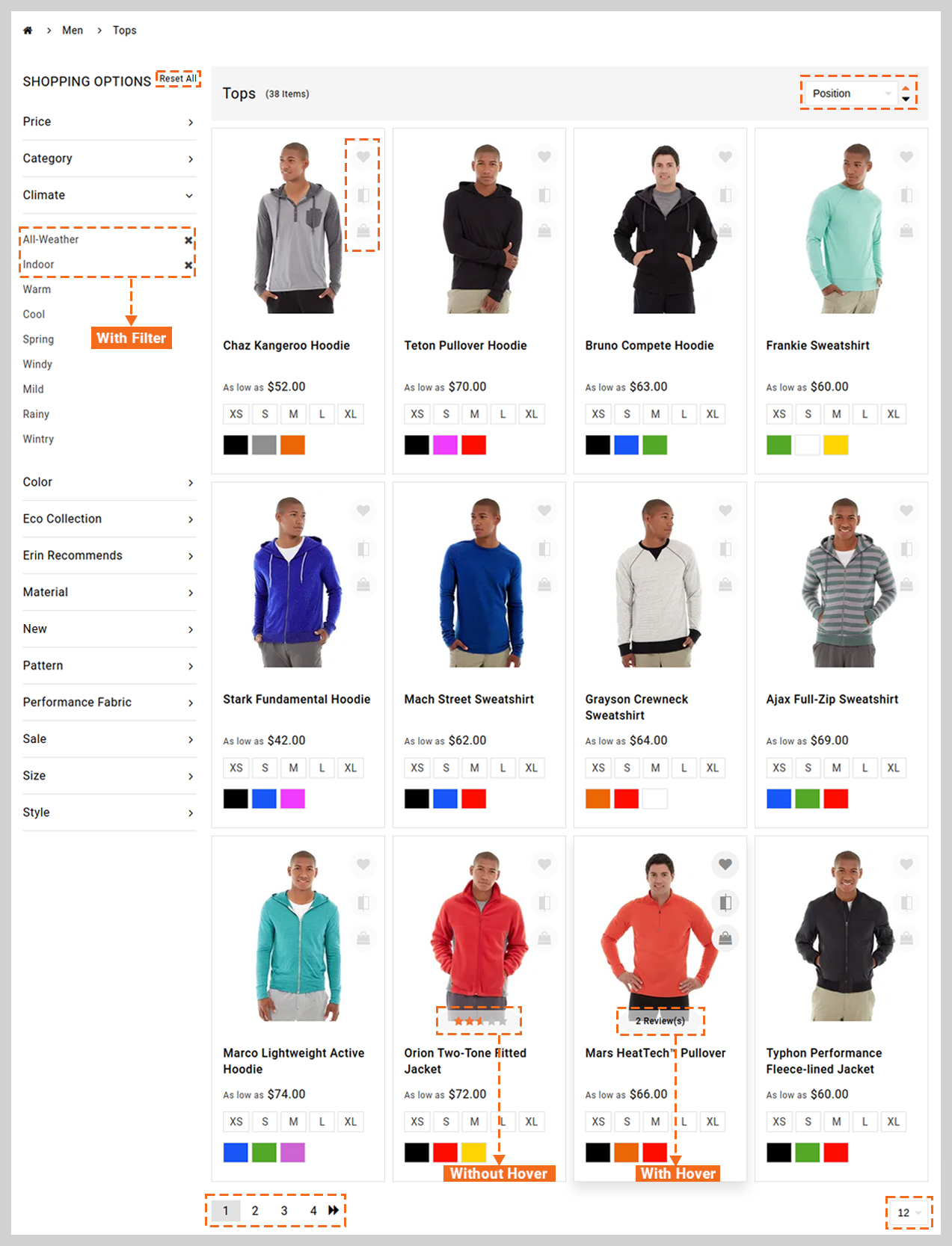 Category Product Listing and Filter
