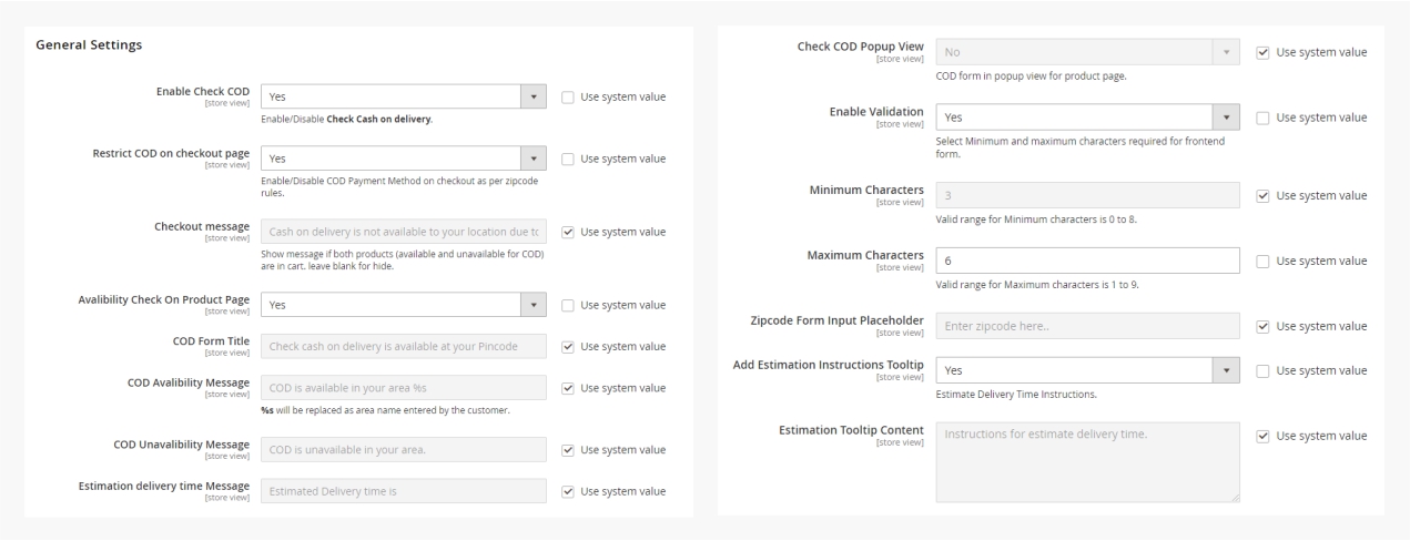 Facilitates admin to customize the extension