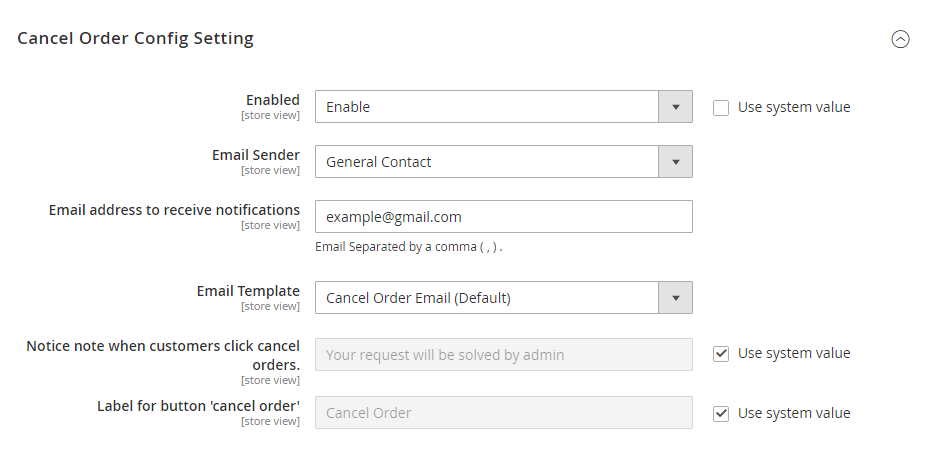 Facilitates admin to customize the extension