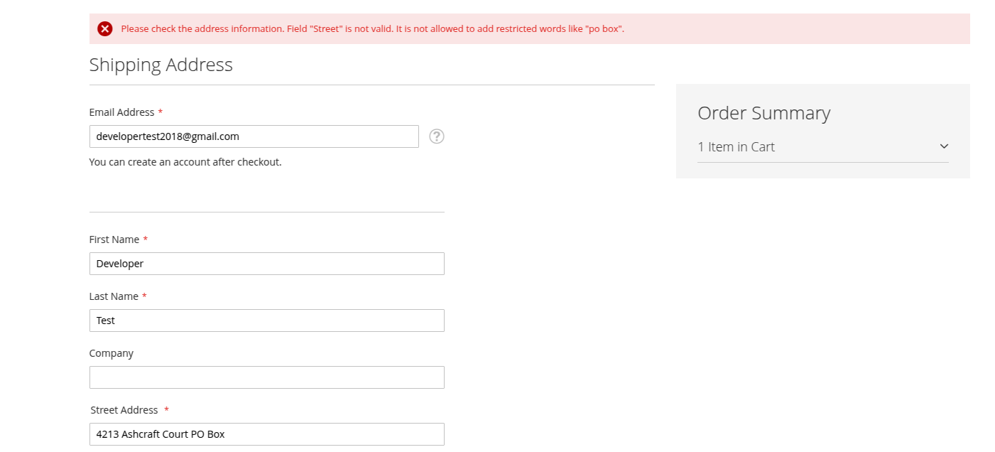 Address Validation Frontend