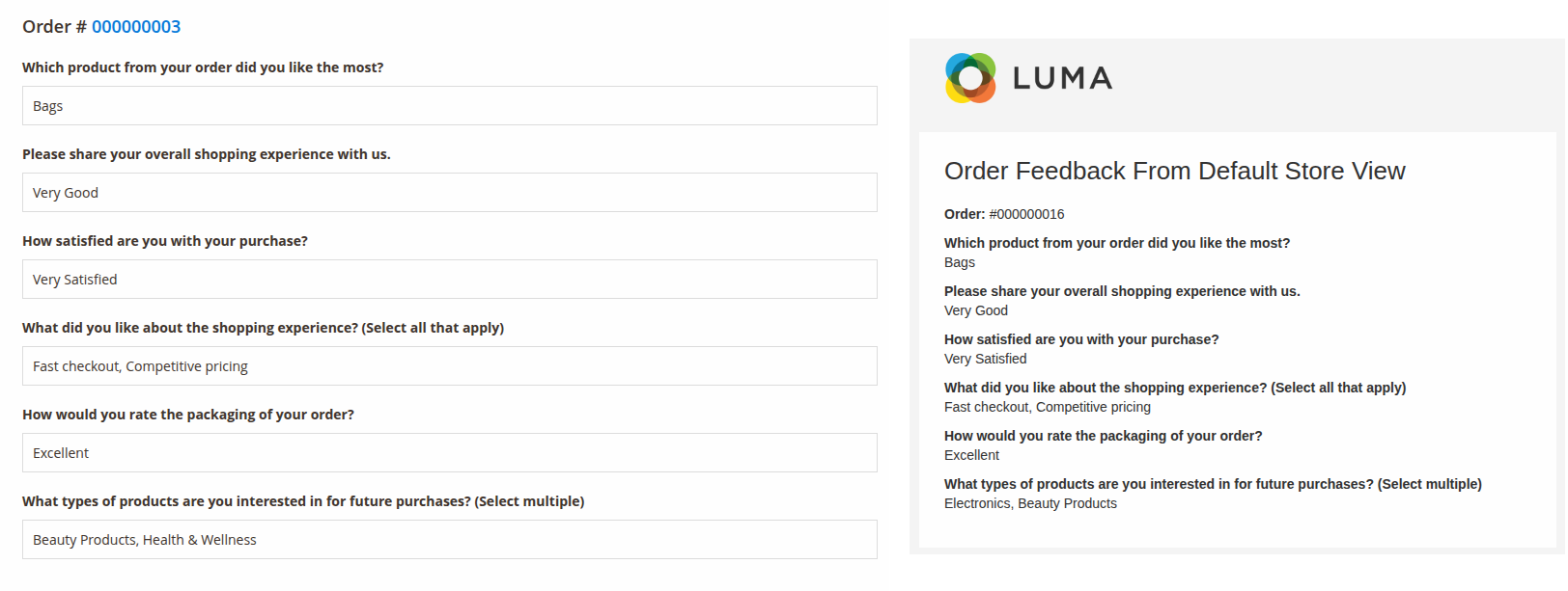 Feedback Response