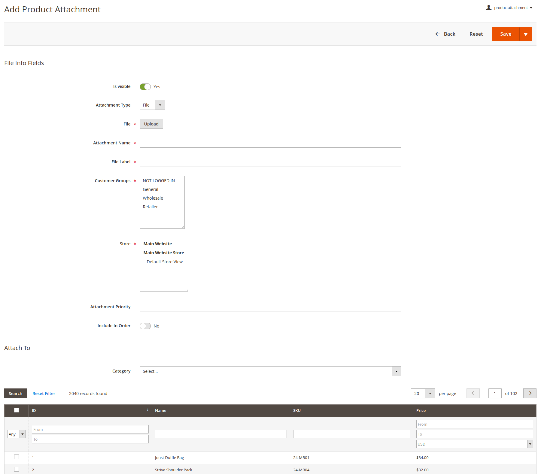 Assign Attachments