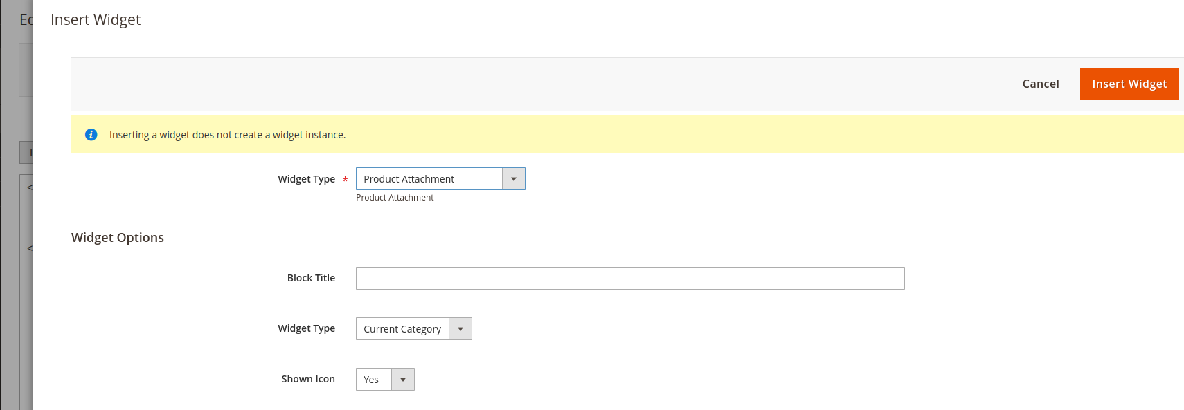 Add attachments by Widget