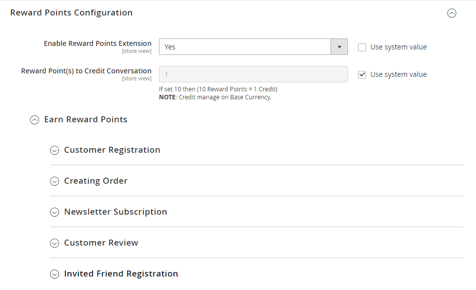 Allow customers to earn reward points