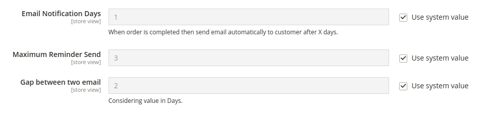 Schedule review reminder email