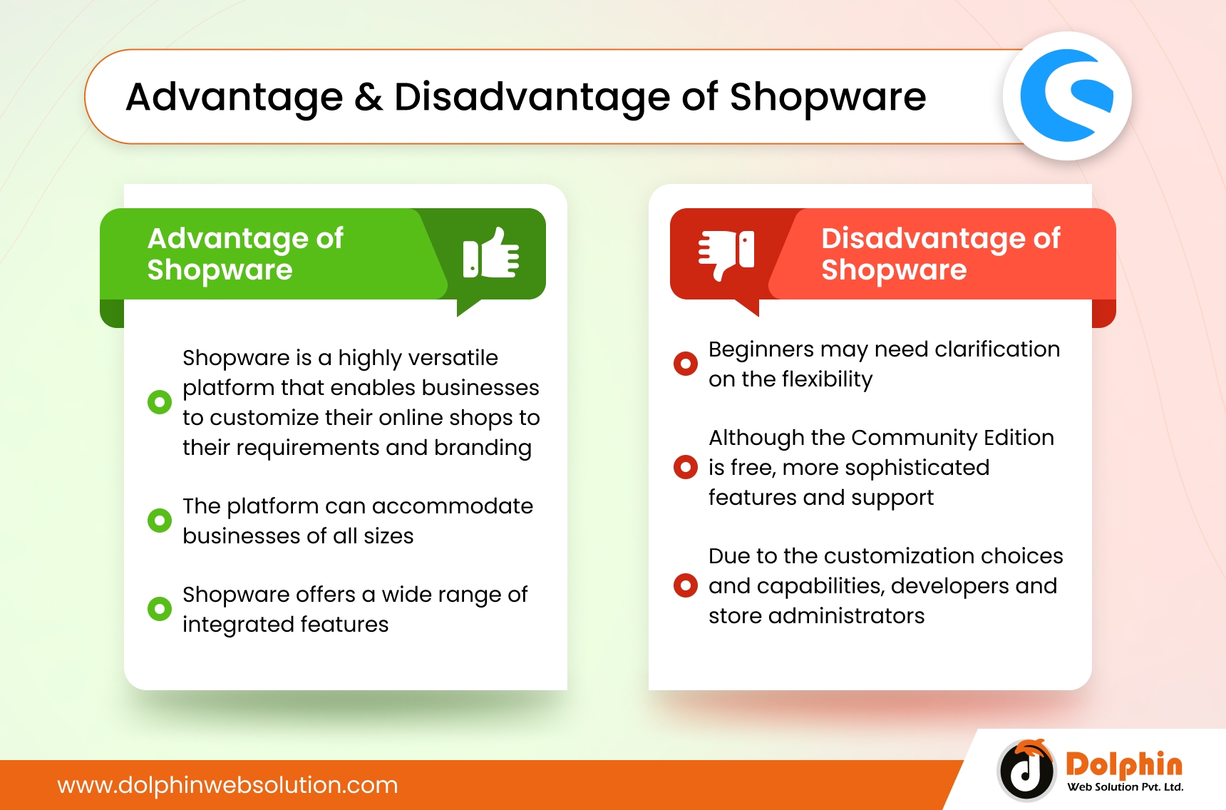 Shopware advantages and disadvantages