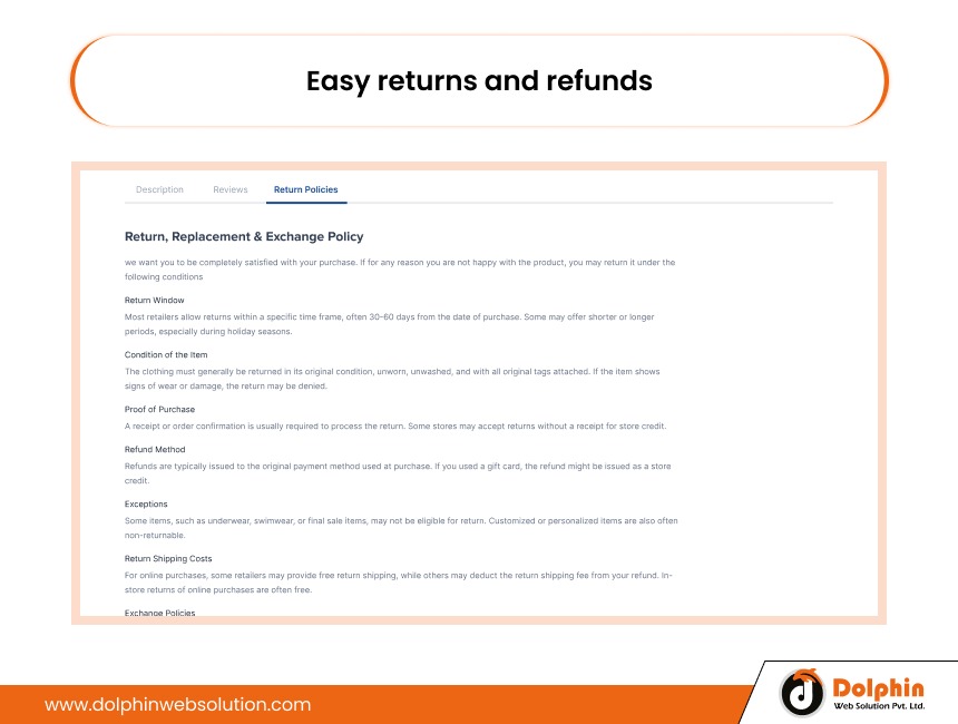 Easy returns and refunds